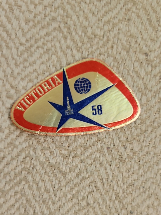 Vintage Other - 1958 World's Fair Brussels, Belgium Luggage Label, Victoria Expo 58